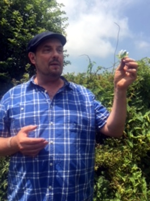 Dr. Zampieron during Herb Walk at Restoration Farm NY