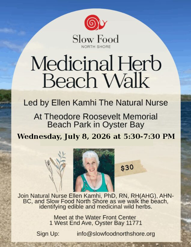 Flyer Herb Walk & Pot Luck at Oyster Bay Beach July 8 5:30-7:30 PM 